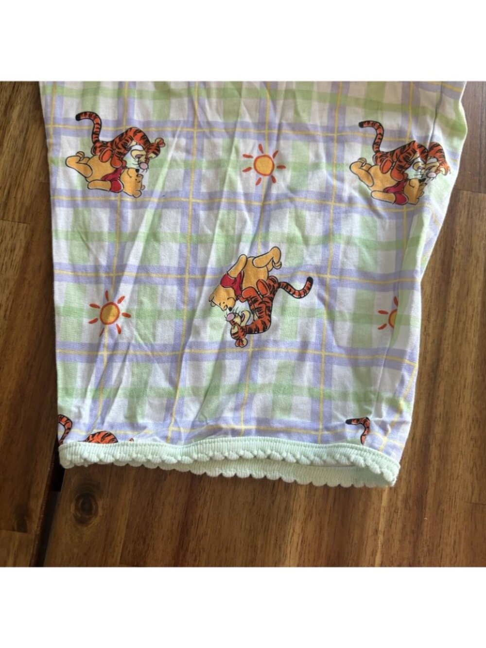 Vintage Winnie The Pooh & Tigger Pajama Pants Plaid Women’s XL Cotton Loungewear - Picture 9 of 16